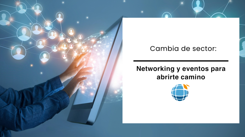 Networking, red de personas saliendo de una pantalla que toca unas manos